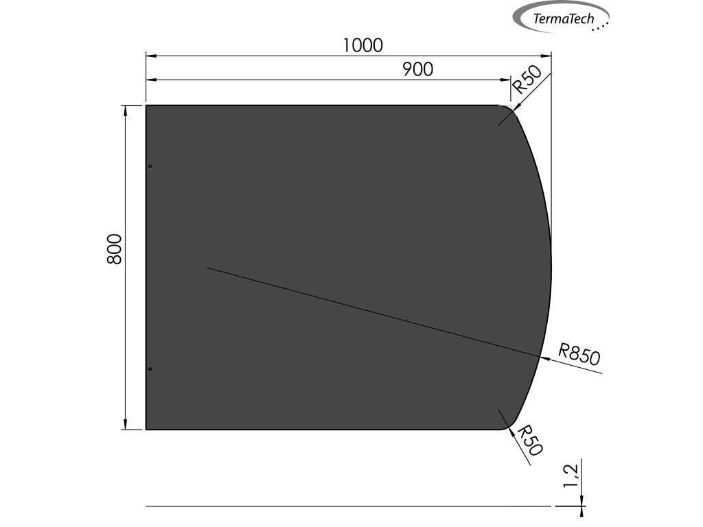 Golvplatta Rak båge 800x1000 (790x990mm) - Stovex